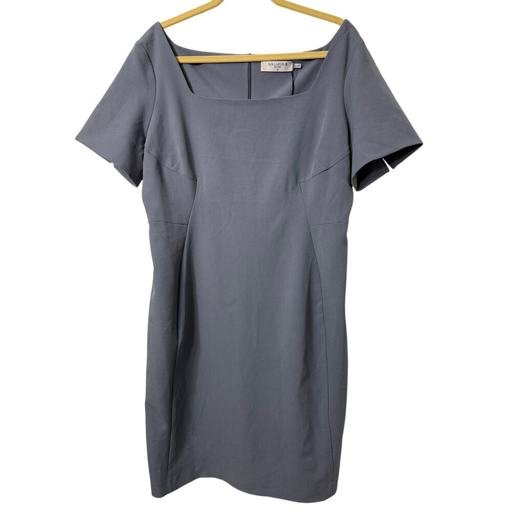 NWT MM Lafleur Noa 1.0 Dress Denim Blue Sz 16 Recycled Wondertex